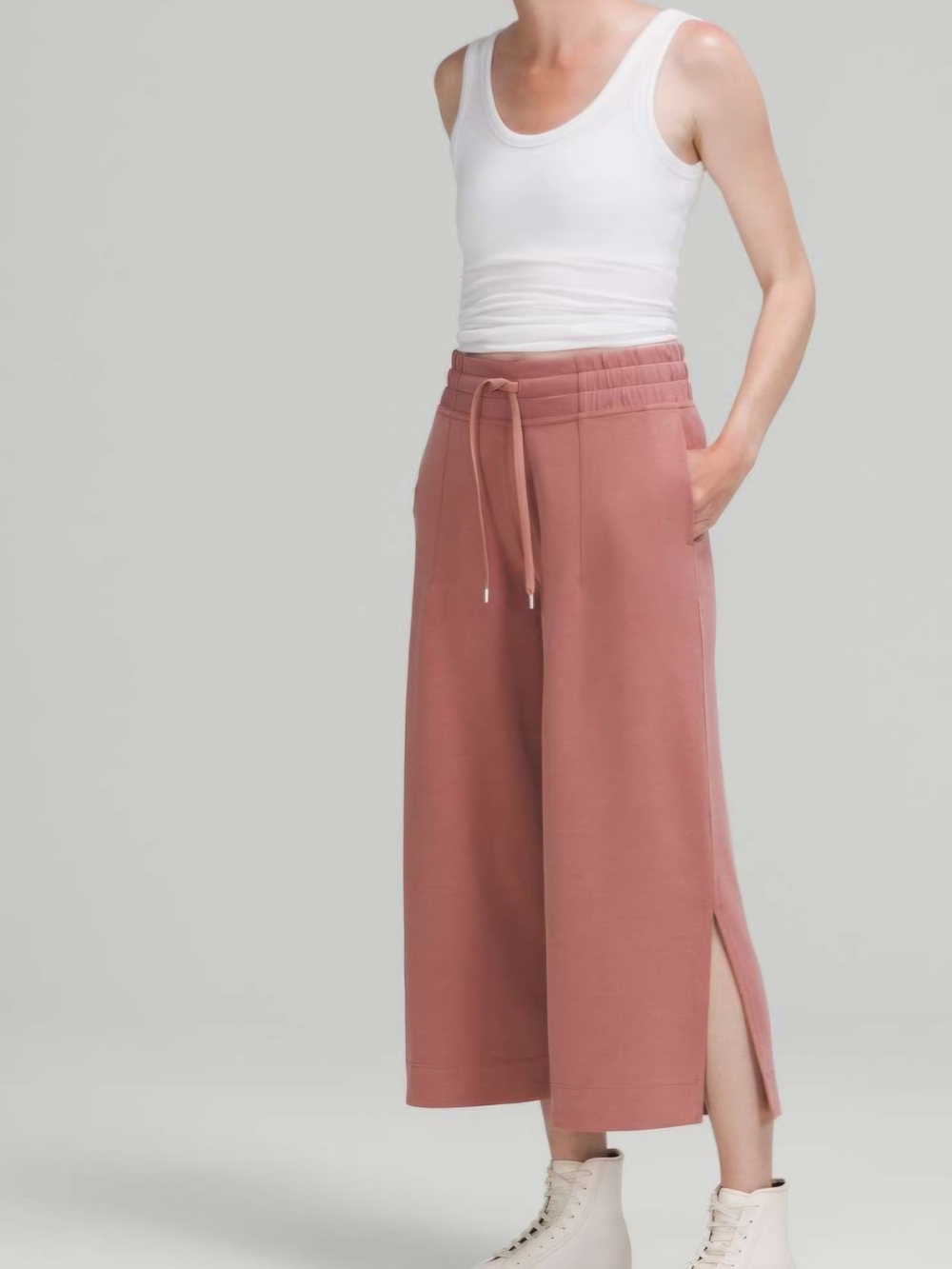 lululemon athletica Wide-Leg Crop Pants in Dusty Rose Mauve